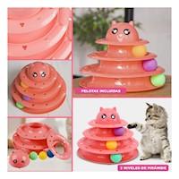 Torre de Entretenimiento con 3 Niveles Pelotas Rosado Y+Ligas Regalo